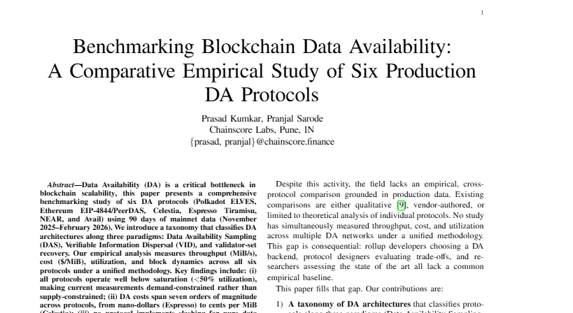 Benchmarking Blockchain Data Availability research paper
